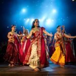 Firefly indian college cultural activities with many students dancing on stage 59003